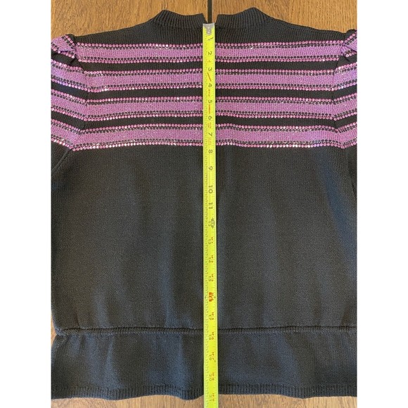 Vtg ‘83 Rare St John For Saks Fifth Avenue Purple Sequin Sweater Women’s 12 - Picture 14 of 16